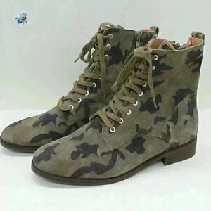 Lucky Brand Women's LK-Hestawn Camo Print Combat Boots Size US 10 M